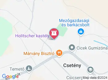 Holitscher kastély Csetény a térképen