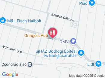 Gringos Pub Pizzéria & Étterem Csongrád a térképen