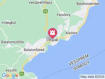 Balaton-felvidéki Nemzeti Park Csopak a térképen