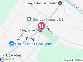 Dányi Pékség Dány a térképen