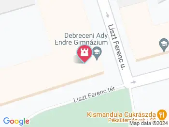 Ady Endre szobra Debrecen a térképen