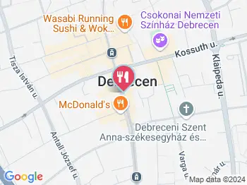 Aranytölgy Kávézó Debrecen a térképen