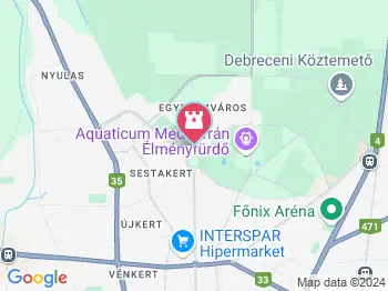 Egyetemi Botanikus Kert Debrecen a térképen