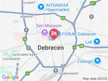 Grand Hotel Aranybika Debrecen a térképen
