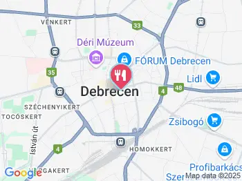 Honfoglaló Étterem Debrecen a térképen