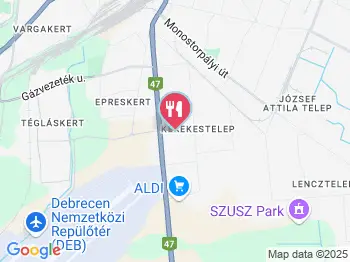 Hotel Platán étterme Debrecen a térképen