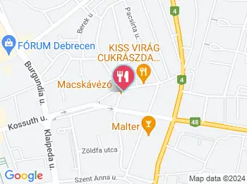 Macskávézó Debrecen a térképen
