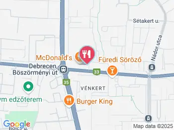 McDonald's - Füredi út Debrecen a térképen