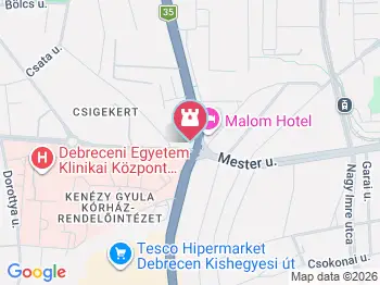 Mester utcai református templom Debrecen a térképen
