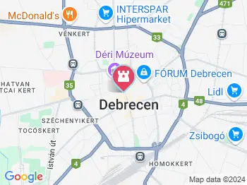 Millenniumi szökőkút Debrecen a térképen