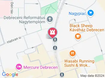 Mozaik városcímer Debrecen a térképen