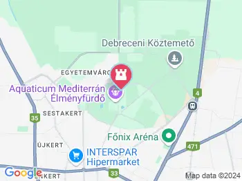 Nagyerdei Víztorony Debrecen a térképen