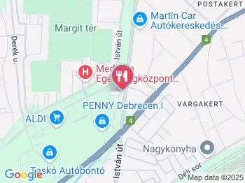 Nevada Étterem & Pizzéria Debrecen a térképen