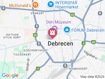 Pásti utcai orthodox zsinagóga Debrecen a térképen