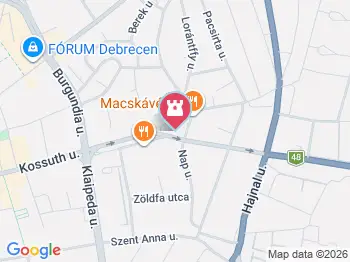 Verestemplom Debrecen a térképen