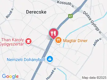 Buszmegálló büfé Derecske a térképen