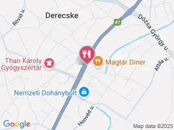Kristály étterem Derecske a térképen