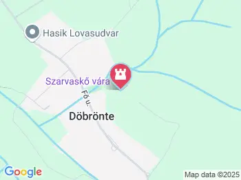 Szarvaskő vára Döbrönte a térképen