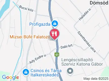 Mizsei Vendéglő Dömsöd a térképen
