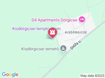 Kisdörgicsei templomrom Dörgicse a térképen