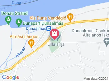 Lilla sírja Dunaalmás a térképen