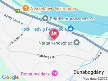 Fehérvári Vendégház Dunabogdány a térképen
