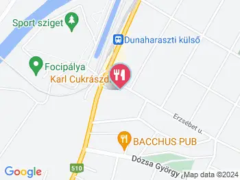 Karl Cukrászda Dunaharaszti a térképen