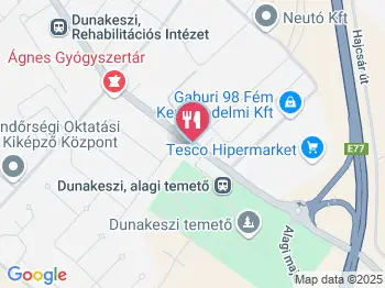 Dalvador Cukrászda Dunakeszi a térképen