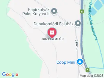 Lussonium Romkert Dunakömlőd a térképen