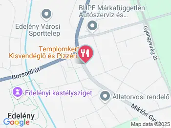 Templomkerti Kisvendéglő Edelény a térképen