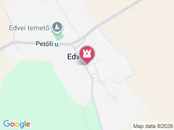 Evangélikus templom Edve a térképen