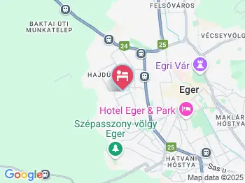 Bacchus Vendégház Eger a térképen