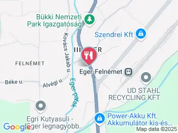 János Vitéz Étterem Eger a térképen