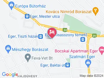 Kókusz Apartmanok Eger a térképen