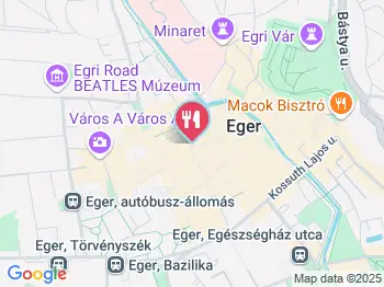 Kürtőskalács Eger a térképen