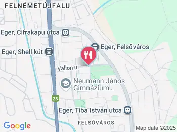 Manhattan Pizzéria Eger a térképen