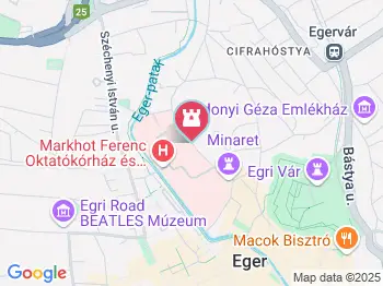 Egri minaret Eger a térképen