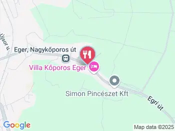 Simon Pincészet Eger a térképen