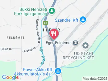 Székely Vendéglő Eger a térképen