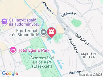 Török Fürdő Eger a térképen