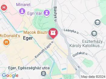 Valide szultana Török Fürdő romjai Eger a térképen