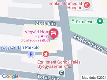 Végvári Hotel Eger Eger a térképen