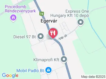 Rózsakert Étterem - Kávézó - Cukrászda Egervár a térképen