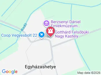 Gotthárd Felsőbüki Nagy Kastély Egyházashetye a térképen