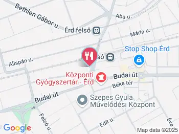 Centrál Borház Étterem Érd a térképen