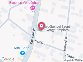Szent György templom Erdőbénye a térképen