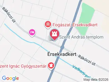 Szent András templom Érsekvadkert a térképen