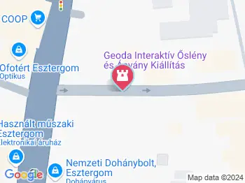 Geoda Interaktív Ásvány- és Őslénykiállítás Esztergom a térképen