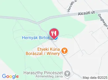 Hernyák Birtok Etyek a térképen