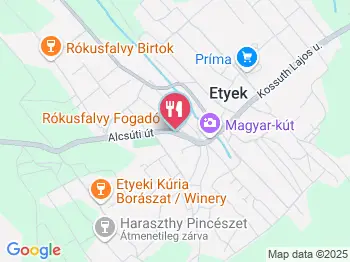 Rókusfalvy Fogadó étterme Etyek a térképen